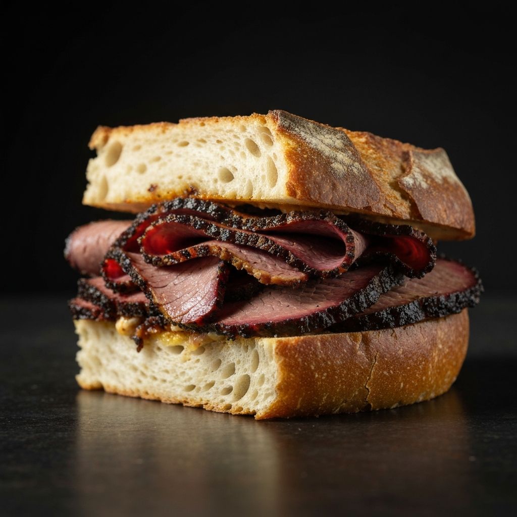 Kanapka z wędzonym brisketem